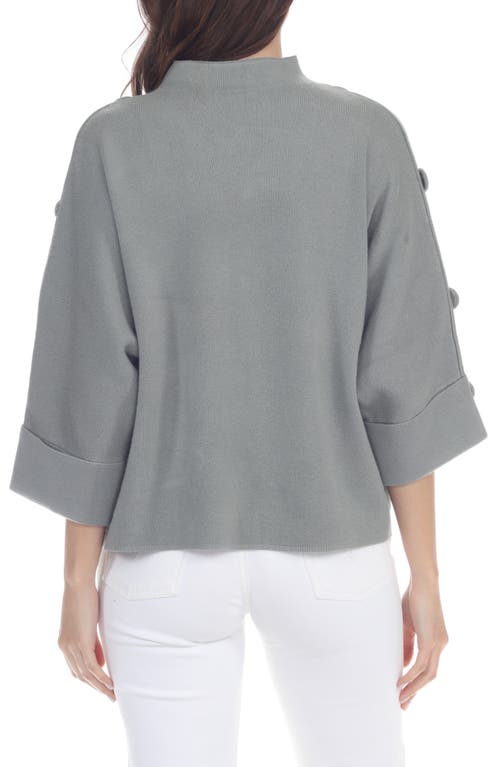 Rain And Rose Button Detail Sweater In Heather Grey