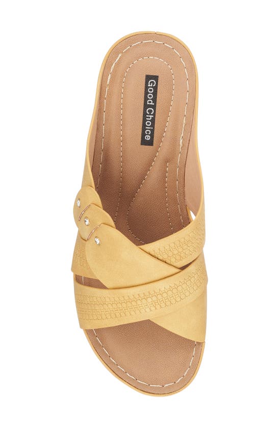Shop Gc Shoes Dorty Wedge Sandal In Yellow