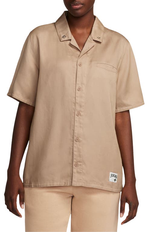 Jordan Embroidered Notched Collar Camp Shirt at