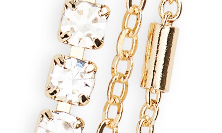 Shop Bp. Triple Layer Crystal Necklace In Gold