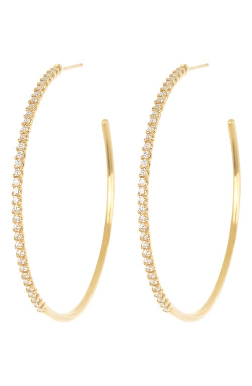Audrey 18K Gold 45mm Diamond Hoop Earrings - 1.45ct. in Yellow Gold