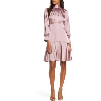 Eliza J Long Sleeve Fit & Flare Dress, Pink