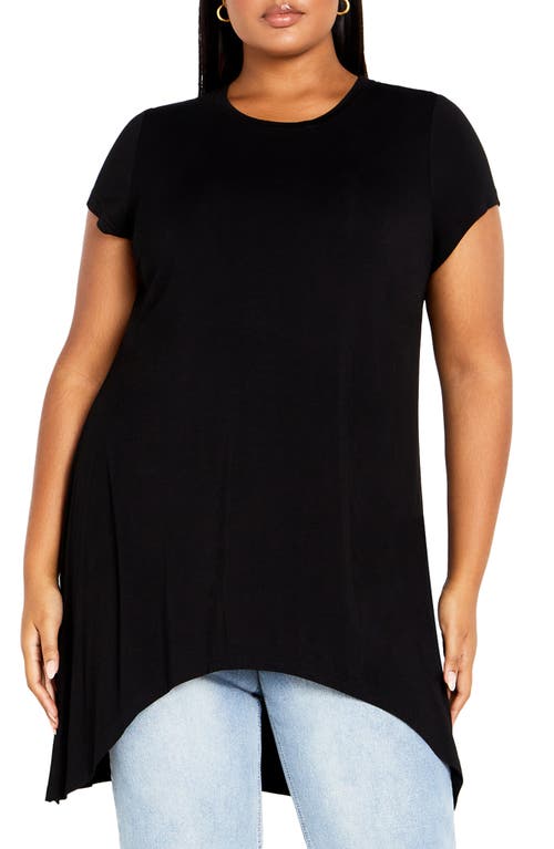 City Chic Lulu High-Low Hem Top Black at