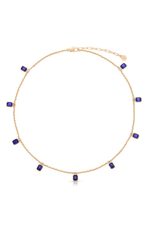 Ettika Deco Charm Necklace In Sapphire