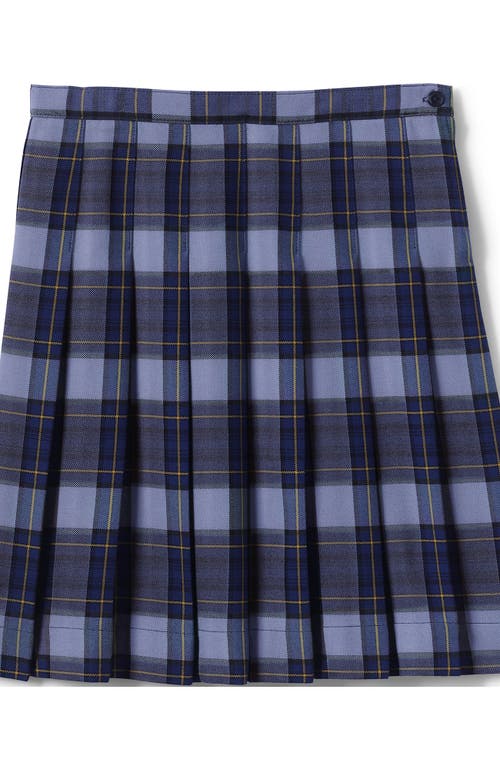 Shop Lands' End School Uniform Girls Plaid Pleated Skirt Below The Knee In Classic Navy Plaid