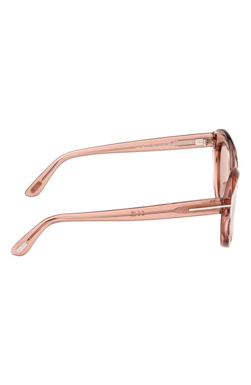 Shop Tom Ford Toni 55mm Oval Sunglasses In Shiny Light Rose/pink Silver