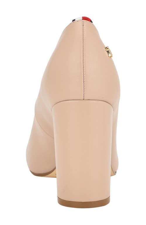 Shop Tommy Hilfiger Abilene Block Heel Pump In Nude