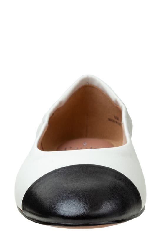 Shop Linea Paolo Nolan Cap Toe Ballet Flat In Eggshell/black