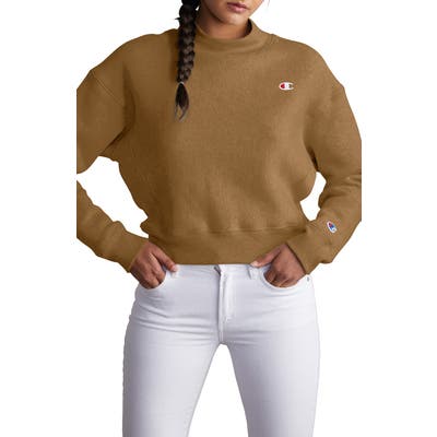 Champion Mock Neck Reverse Panel Crop Sweatshirt