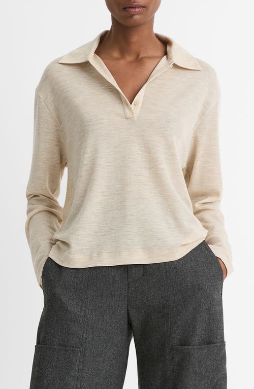 VINCE VINCE RELAXED WOOL POLO SWEATER 