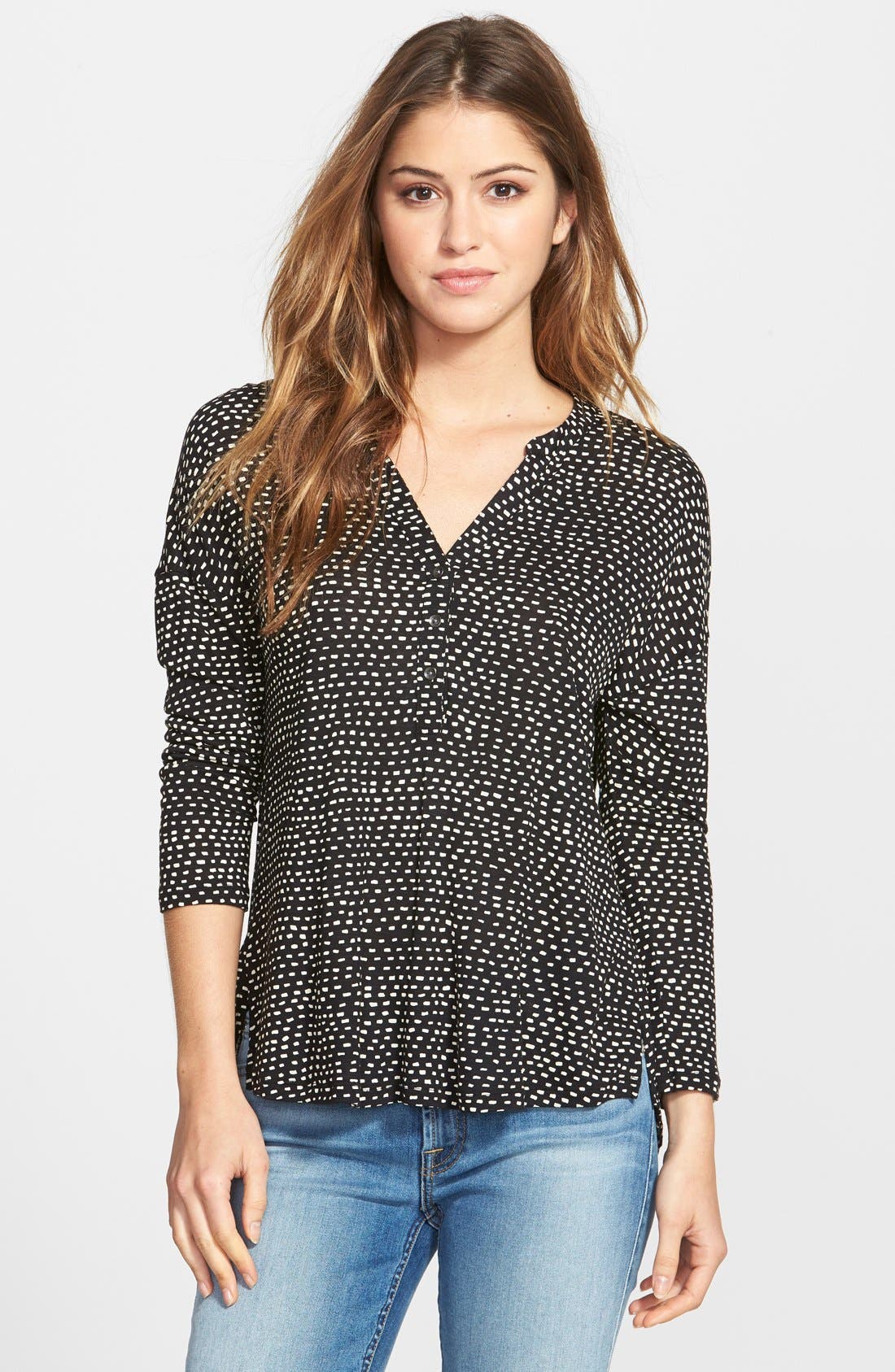 Lucky Brand 'Etched Geo' Print Henley Top Nordstrom