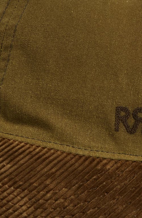 Shop Double Rl Corduroy Brim Adjustable Cotton Oil Cloth Baseball Cap In Explorer Olive