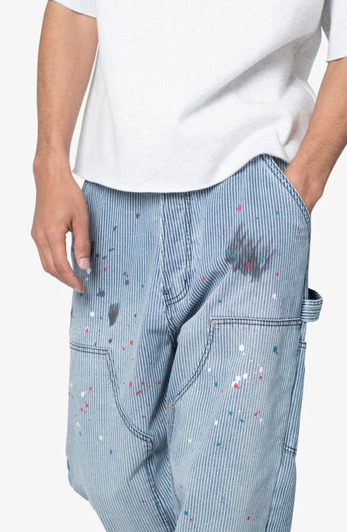 Mnml Ultrabaggy Stripe Denim Carpenter Pants In Grey