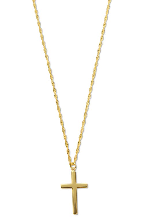 Argento Vivo Sterling Silver Cross Pendant Twist Chain Necklace In Gold