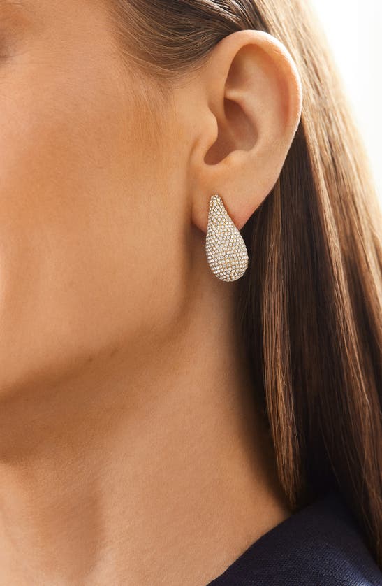 Shop Baublebar Ella Teardrop Earrings In Gold/ Clear Stones