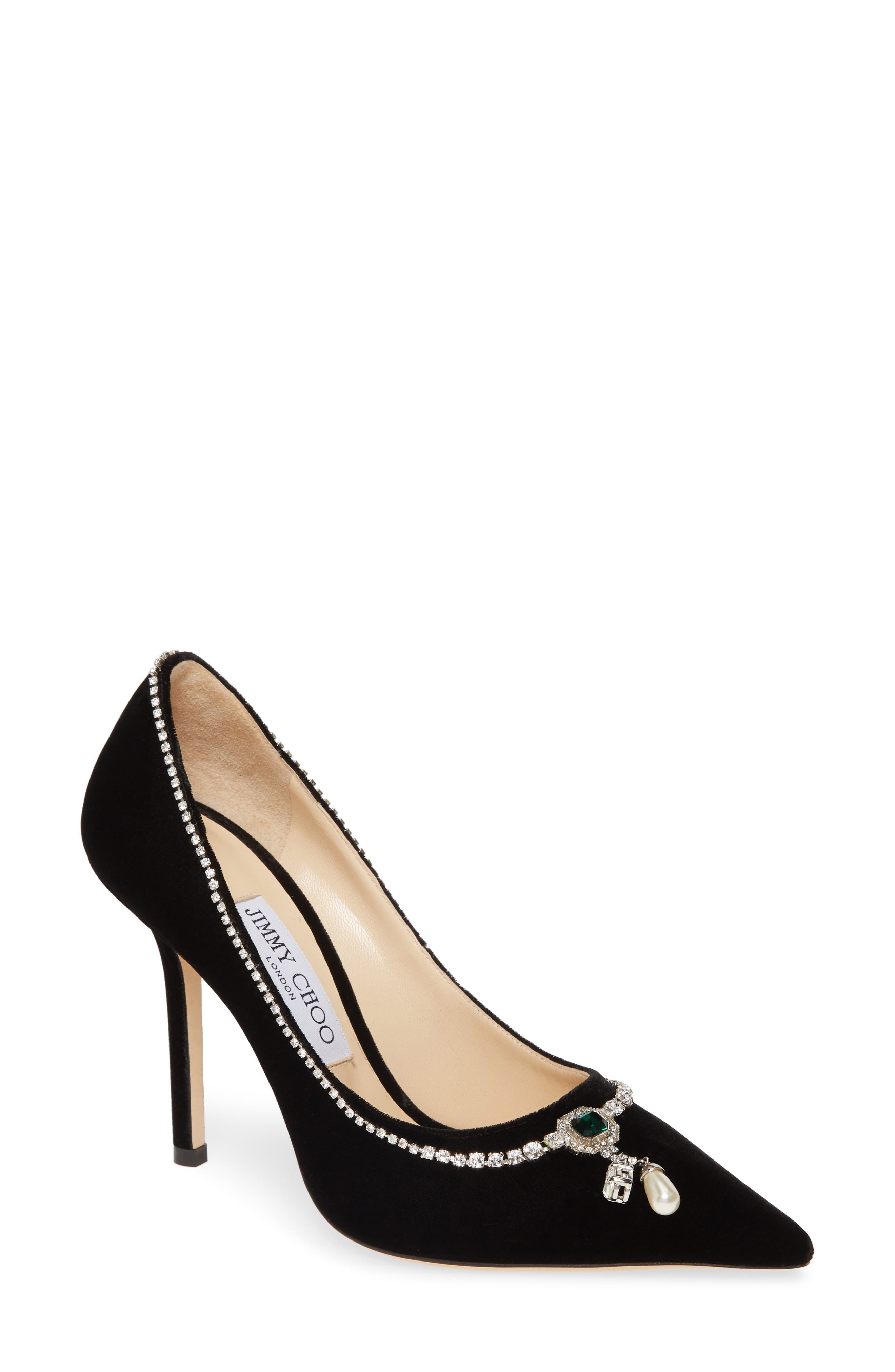 Jimmy Choo Love Embellished Pump, Black