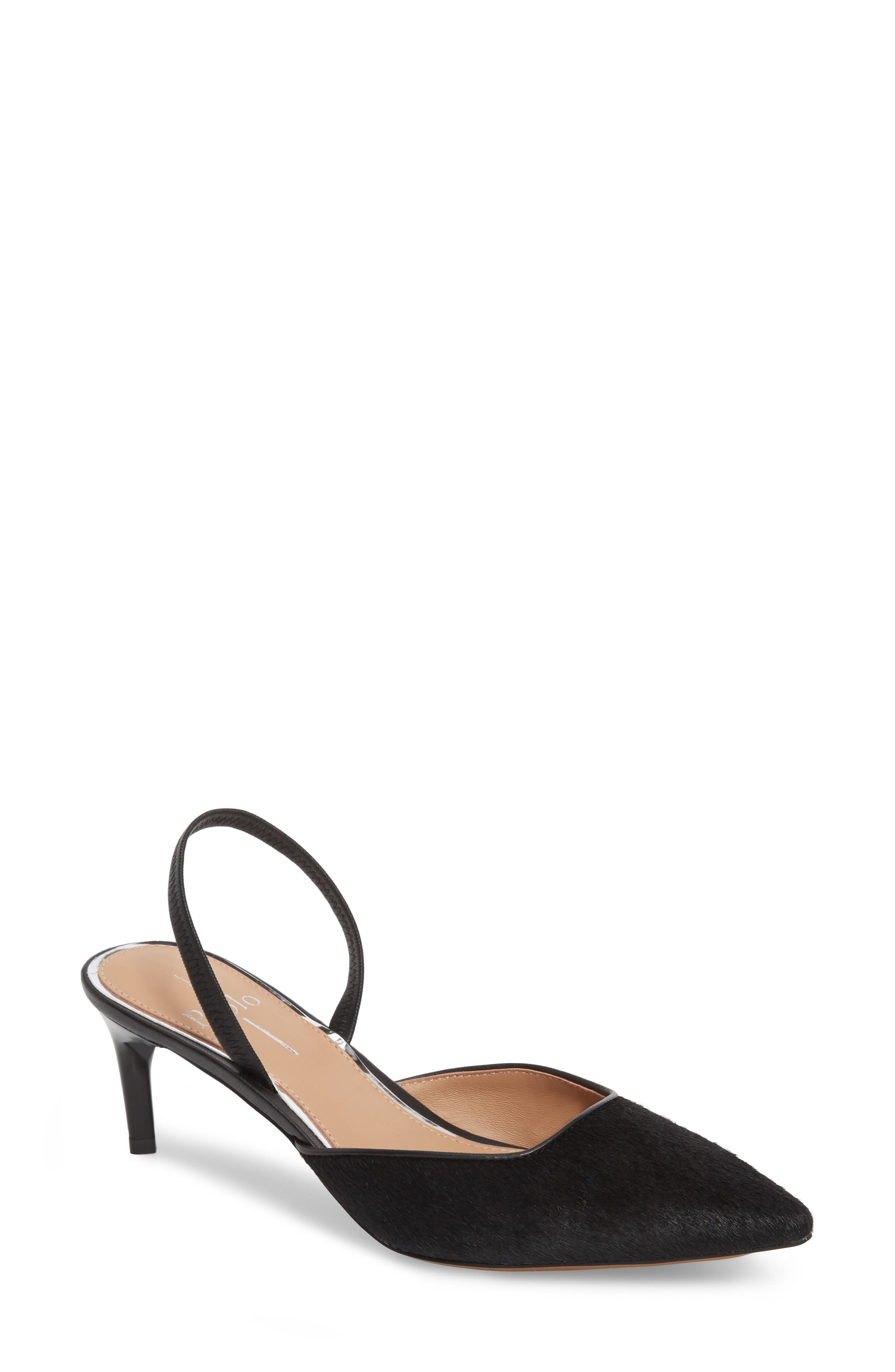 Linea Paolo Bonney Ii Genuine Calf Hair Slingback Pump, Black