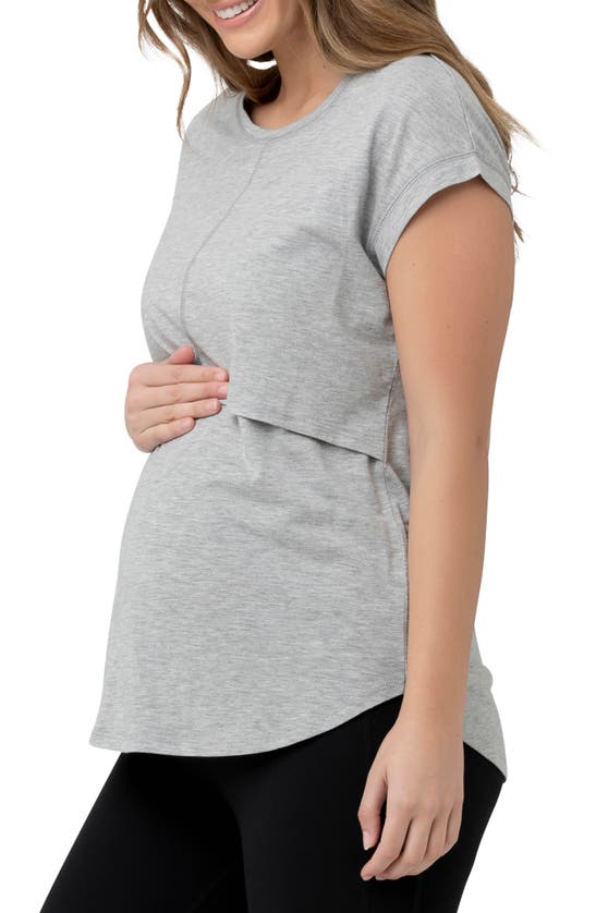 Shop Ripe Maternity Richie Nursing Shirt In Grey Marle