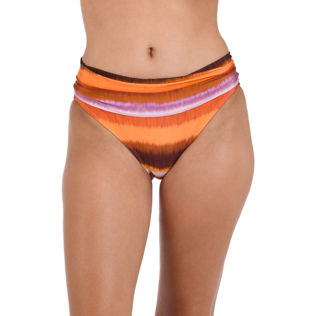 La Blanca Horizon Shirred Hipster Bikini Bottoms In Sunset