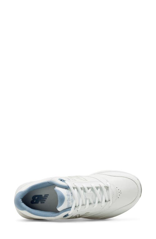 New Balance 813 Womens Leather Comfort Walking Shoes In White/blue