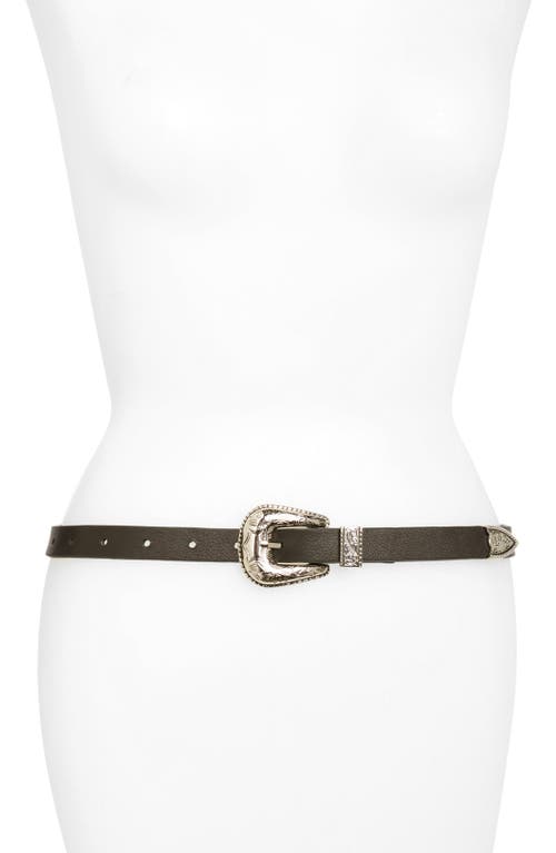 B-Low the Belt 'Frank' Leather Belt in Black/Silver