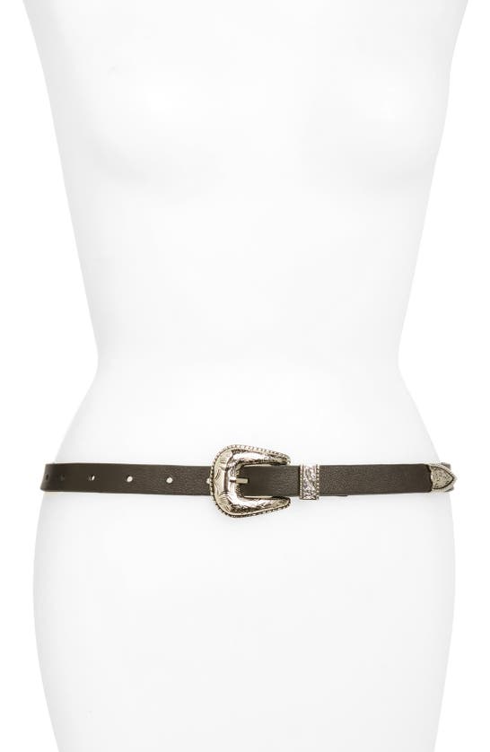 B-low The Belt 'frank' Leather Belt In Black/ Silver