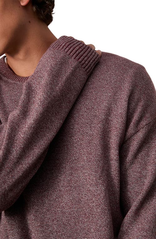 Shop Rag & Bone Dexter Marled Organic Cotton Sweater In Maroon Multi