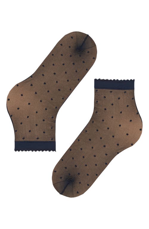 Shop Falke Polka Dot Mesh Crew Socks In Marine