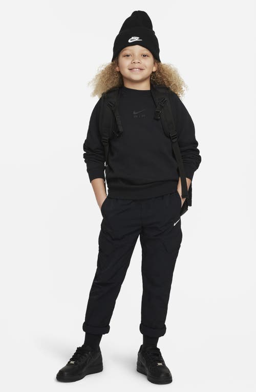 Shop Nike Kids'  Air Crewneck Sweatshirt In Black/black