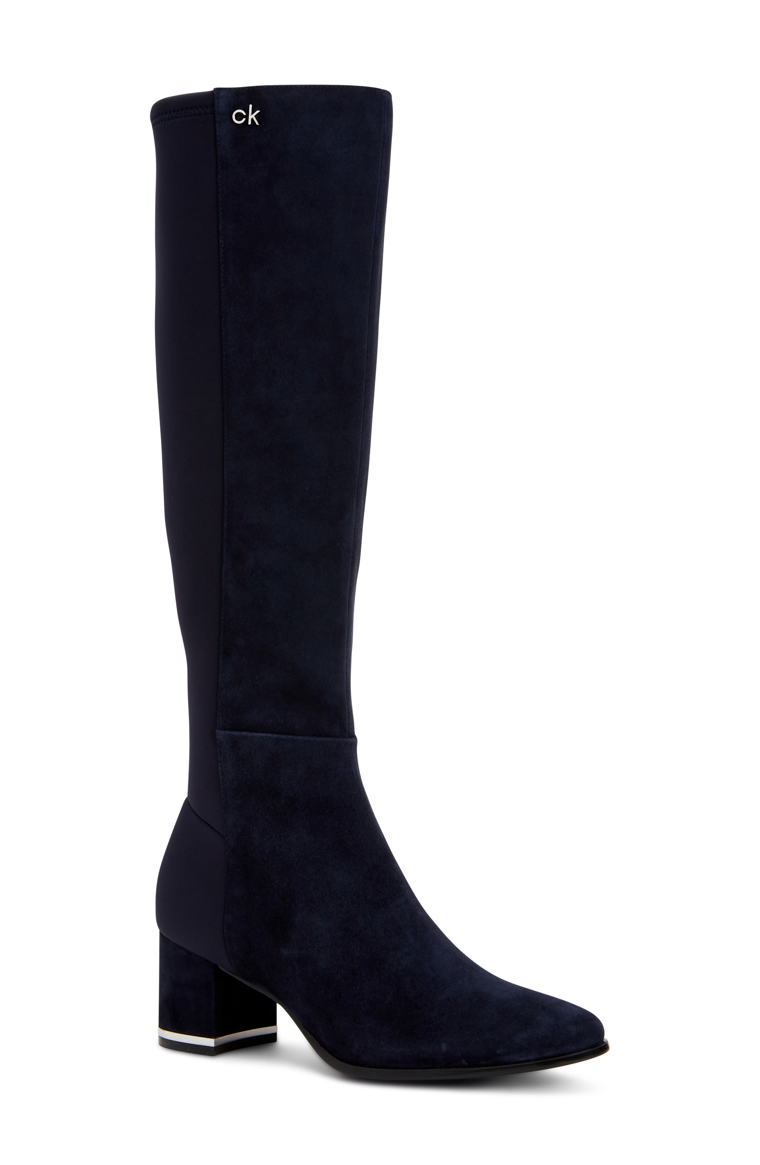 blue over the knee boot