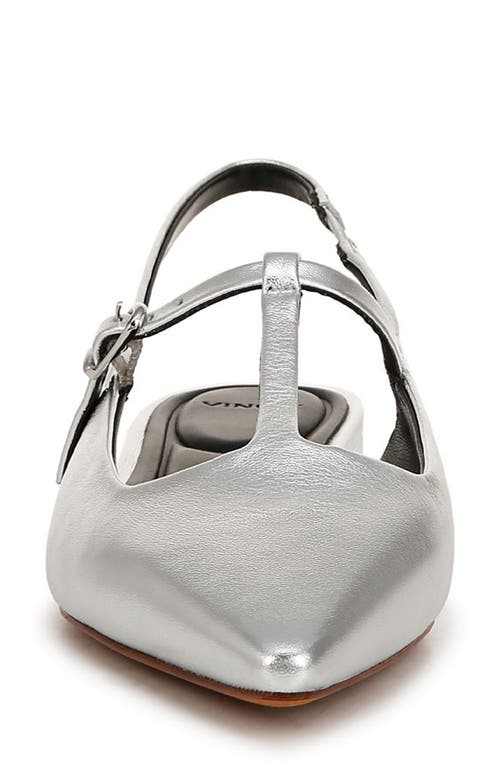 Vince Lliana Metallic T-strap Ballerina Flats In Silver