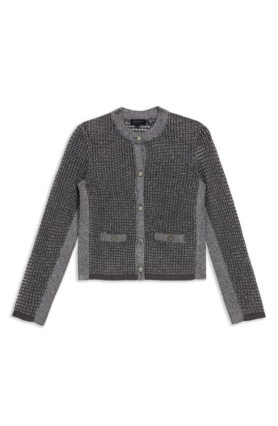 Shop Ted Baker Sallyan Open Stitch Gunmetal Cardigan