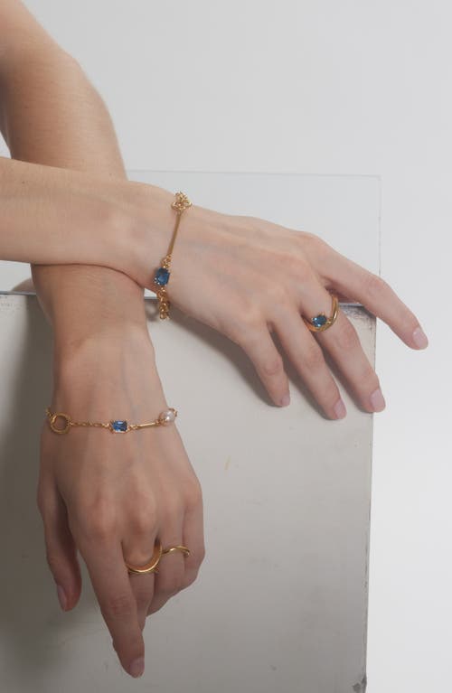 Lady Grey Osian Bracelet In Gold/blue Zircon