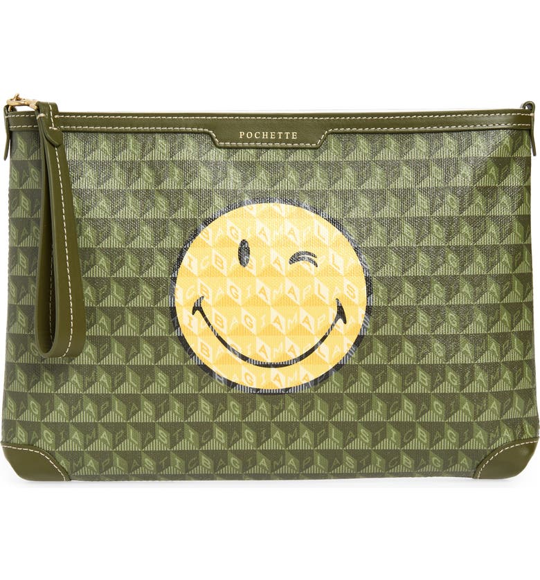 Anya Hindmarch SMILEY® I am a Plastic Bag Wink Recycled Coated Canvas ...