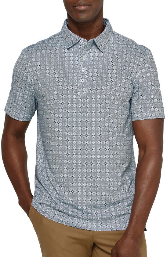 Shop 7 Diamonds Jaxon Geo Print Performance Polo In Mint