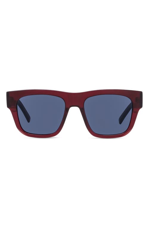 Givenchy 52mm Polarized Square Sunglasses in Shiny Bordeaux /Blue at Nordstrom