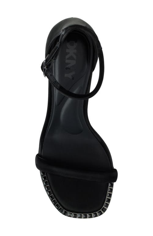 Dkny Waylin Ankle Strap Womens Adjustable Faux Leather Slingback Heels In Black