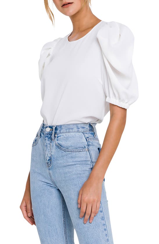 English Factory Puff Sleeve Top In White