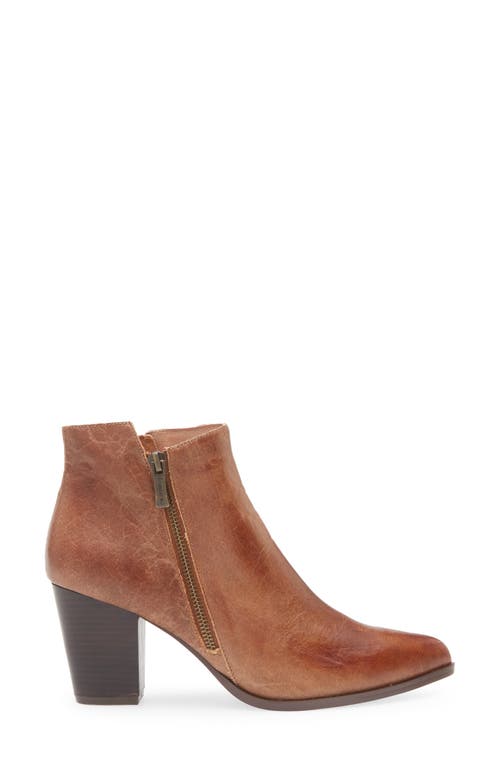 Shop Chocolat Blu Eri Pointed Toe Bootie In Brown Leather