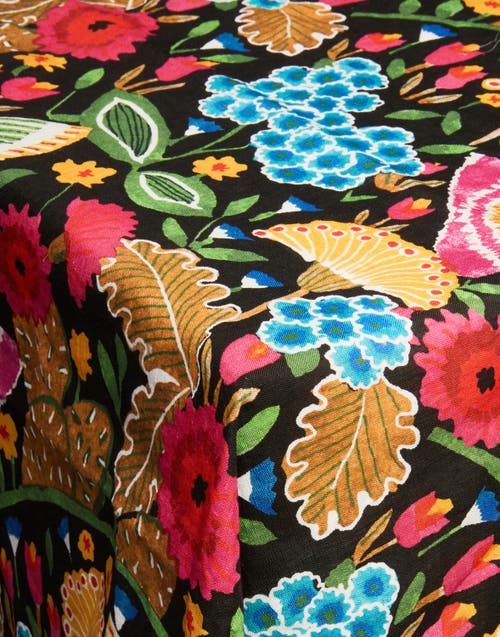 La Doublej Large Tablecloth (180x350) Colombo Black Multicolor In Colombo Black Multicolor