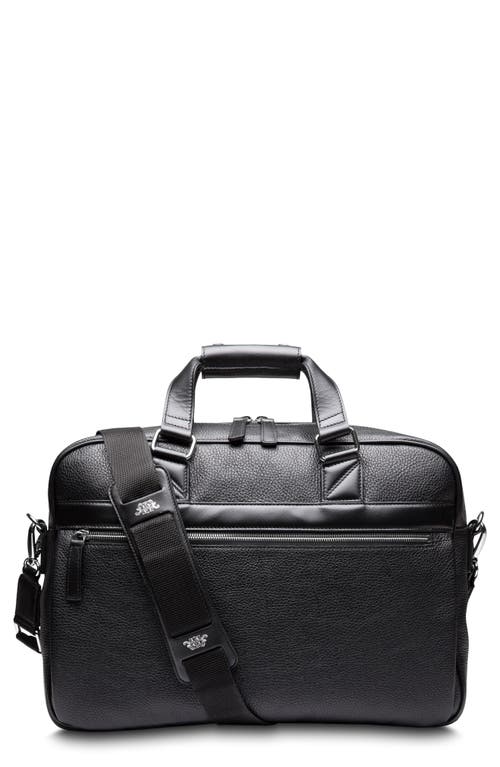 Monfrini Stringer Leather Briefcase in Black