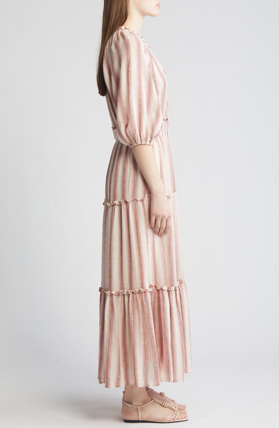 Shop Rails Caterine Stripe Tiered Cotton Blend Maxi Dress In Camino Stripe