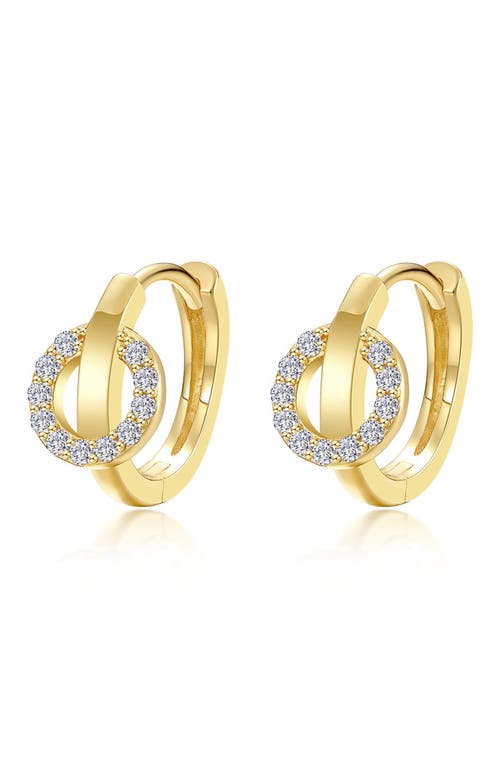 Lafonn Interlocking Simulated Diamond Huggie Hoop Earrings In Gold/white