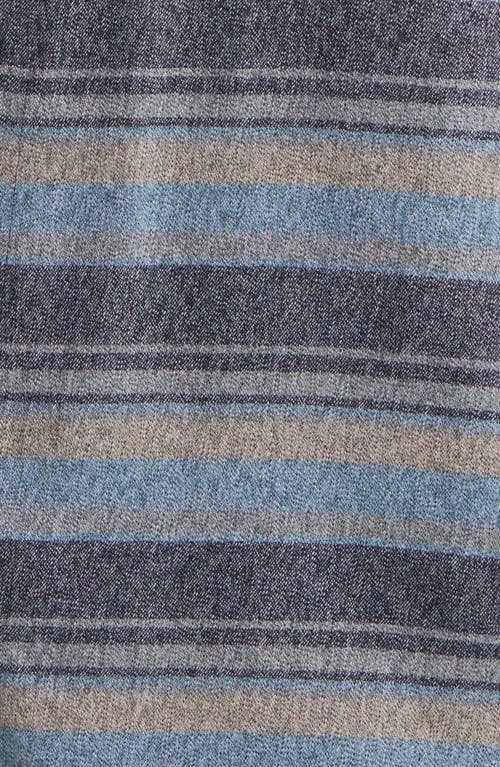 Travismathew Cloud Flannel Button-up Shirt In Black/stellar Blue