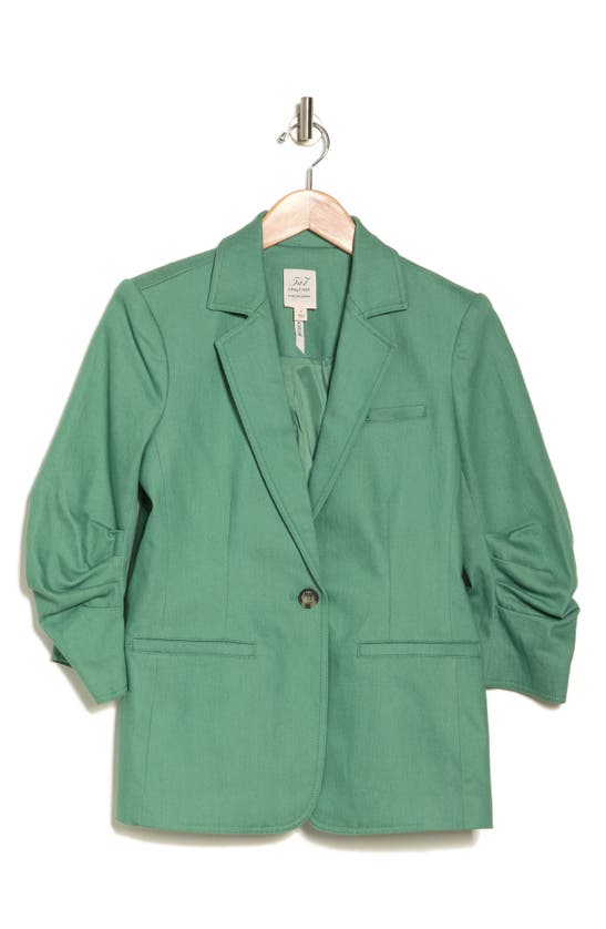 Cinq À Sept Khloe Ruched Sleeve Blazer In Frosty Spruce