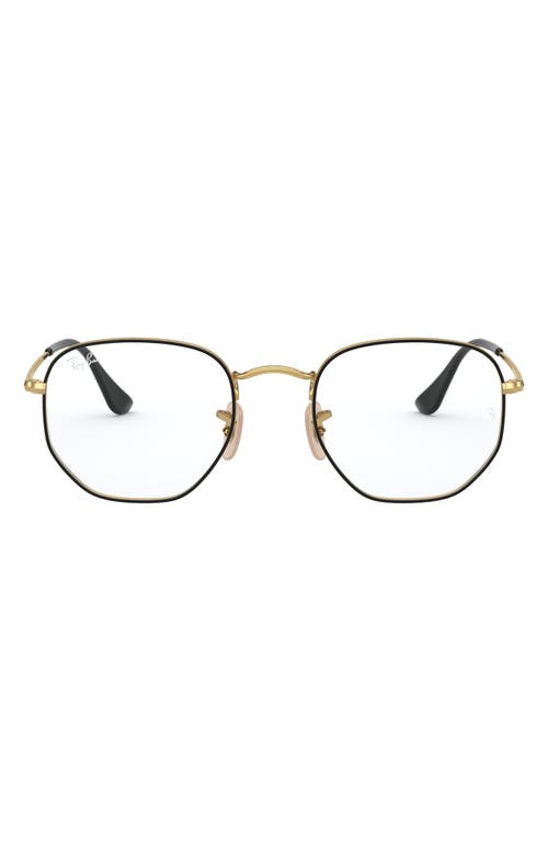 Ray-Ban Unisex 56mm Hexagonal Optical Glasses in Gold at Nordstrom