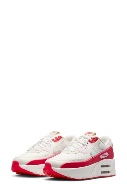 Nike Air Max 90 LV8 Platform Sneaker Sail/Siren Red/Pearl Pink at