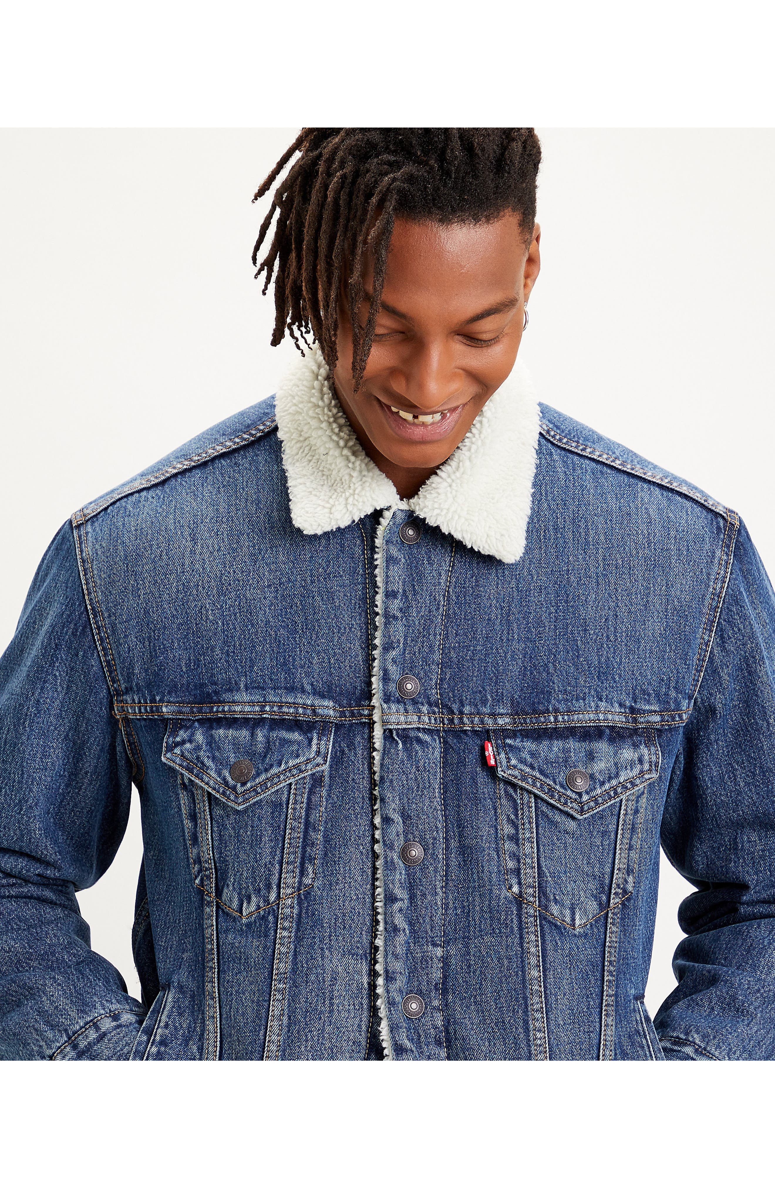 levi's fleece denim jacket