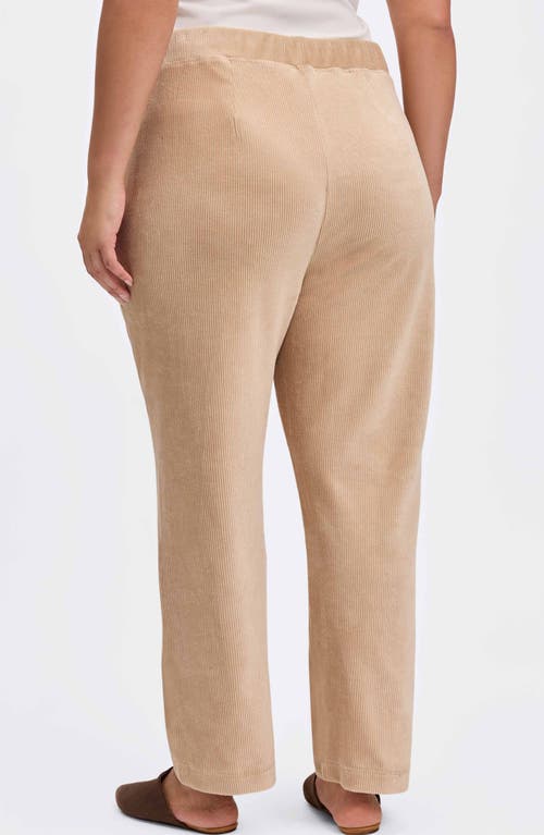 Foxcroft Caden Plush Corduroy Pants In Khaki