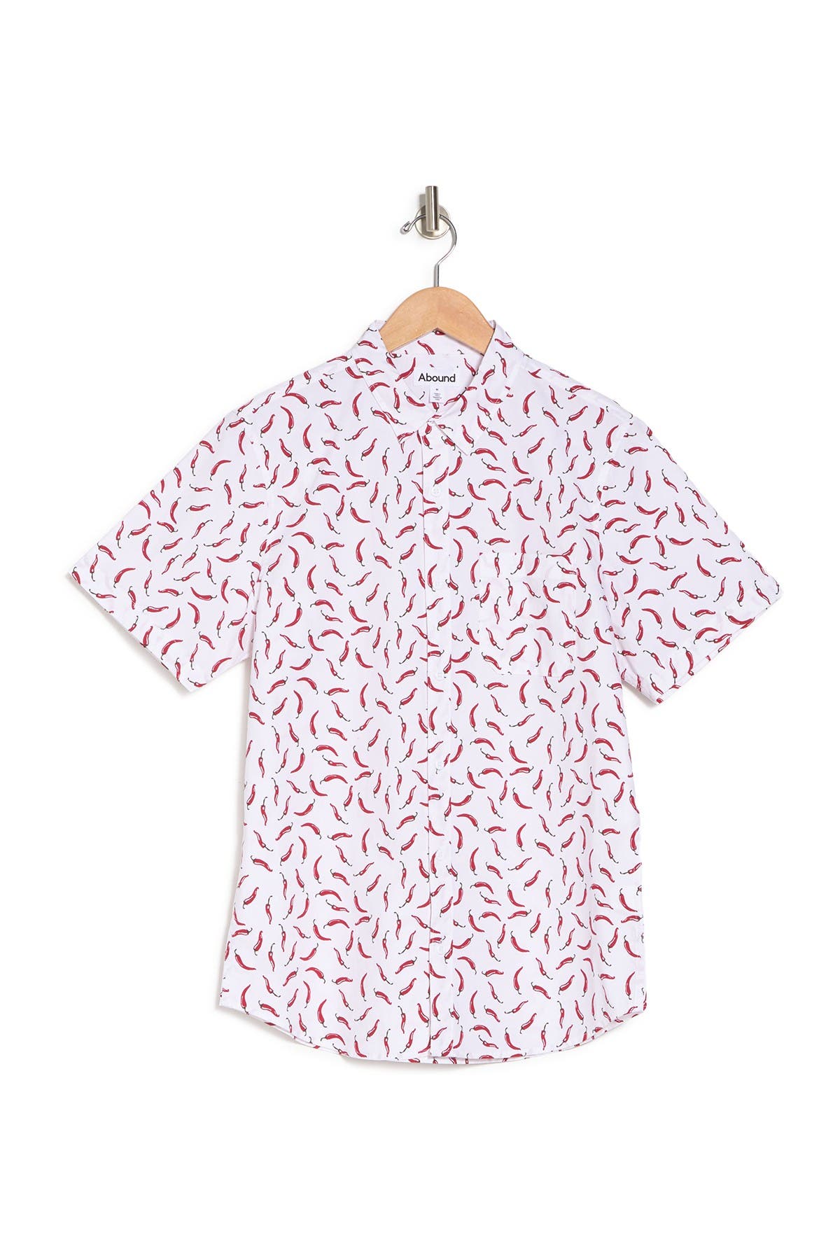 Abound Food Print Short Sleeve Shirt In White Chilis